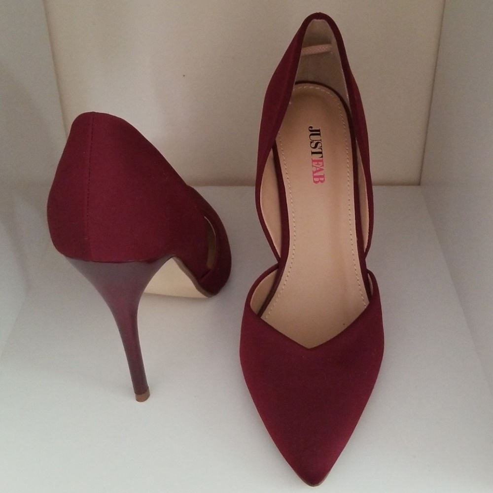 Justfab burgundy pumps